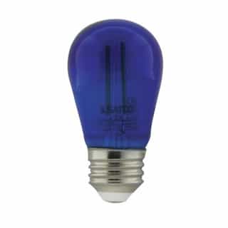 1W LED S14 Filament Bulb, E26, 120V, Transparent Blue