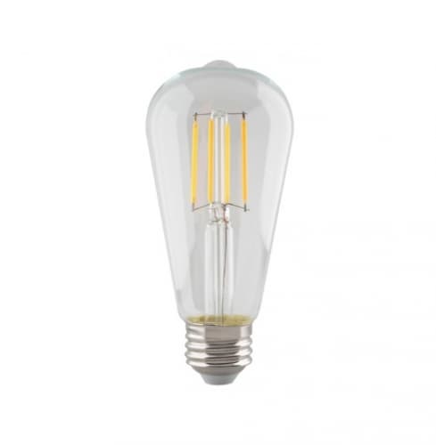 Satco 5.5W LED ST19 Bulb, 60W Inc. Retrofit, E26, 500 lm, 120V, 2700K, Clear