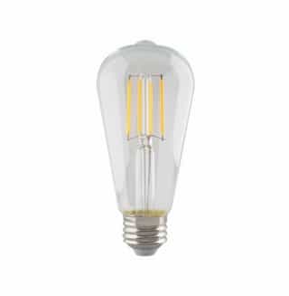 5.5W LED ST19 Bulb, 60W Inc. Retrofit, E26, 500 lm, 120V, 2700K, Clear