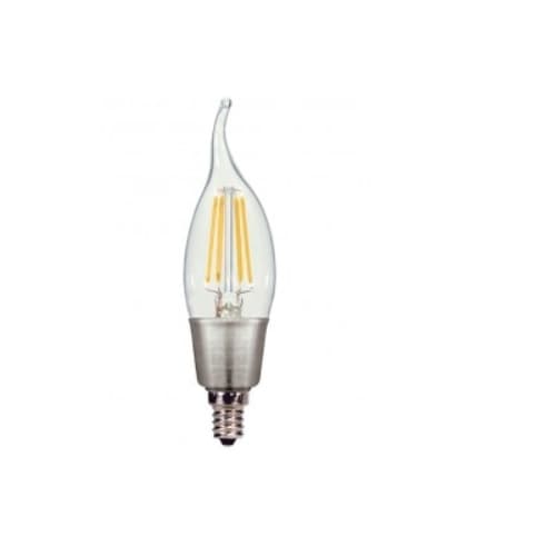 4.5W LED CA11 Candelabra FIlament Bulb, 2700K, Clear