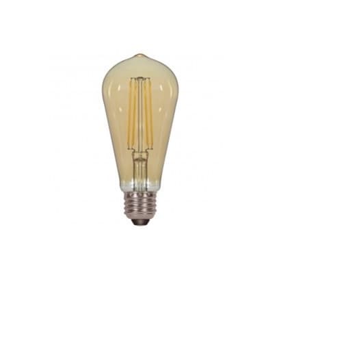 Satco 4.5W LED ST19 Antique Amber Filament Edison Bulb, 2200K