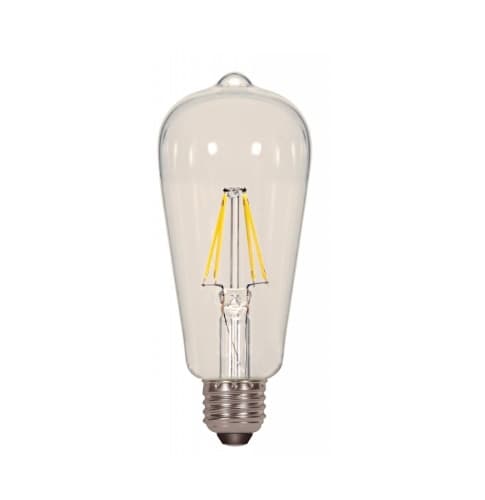 6.5W LED ST19 Bulb, 60W Inc. Retrofit, E26, 810 lm, 120V, 4000K, Clear
