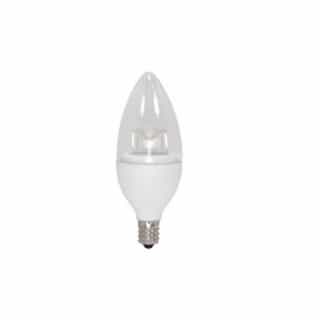 4.5W LED B11 Bulb, Blunt Tip, Dimmable, E12, 300 lm, 120V, 3000K, Clear