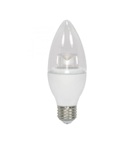 4.5W LED B11 Bulb, Blunt Tip, Dimmable, E26, 300 lm, 120V, 3000K, Clear