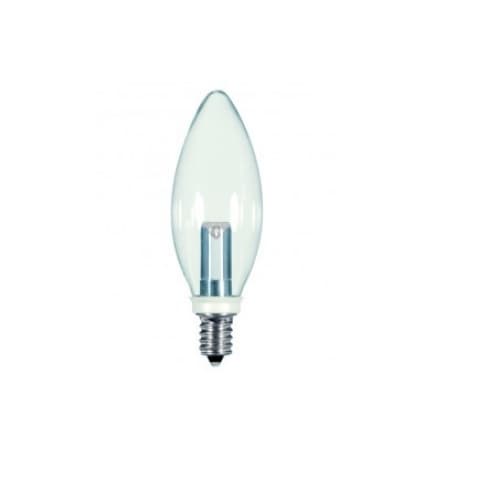 Satco 1W LED BA9 Bulb, E12, 25 lm, 120V, 2700K, Clear