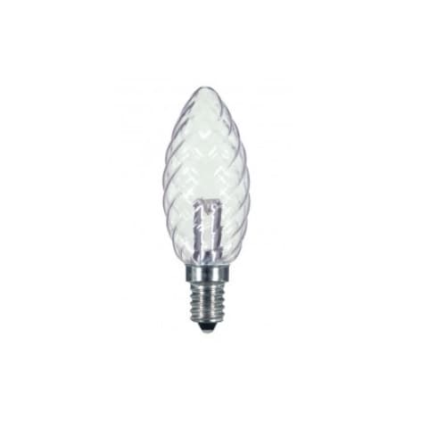 Satco 1W LED BA9 Bulb, Crystal, E12, 25 lm, 120V, 2700K, Clear