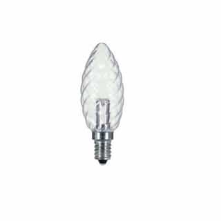1W LED BA9 1/2 Candelabra Base Bulb, Crystal