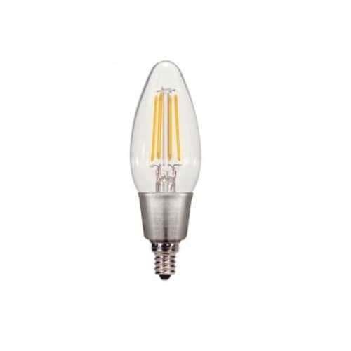 2.5W LED C11 Candelabra Bulb, 2700K, Clear, 465 Lumens