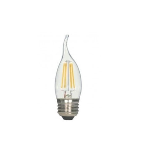Satco 4.5W LED CA11 Bulb, Flame Tip, Dimmable, E26, 450 lm, 120V, 2700K, Clear