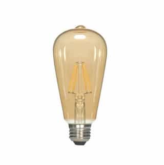 Satco 2.5W LED ST19 Edison Bulb, 2300K, Antique Amber