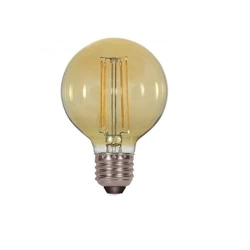 Satco 4.5W G25 LED Filament Bulb, Antique Amber, 120V, 380 lm, 120V, 2200K