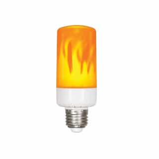 5W LED T15 Flame Bulb, E26 Base, 400 lm, 1300K, Orange/Yellow
