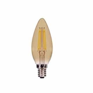 Satco 3.5W LED C11 Amber Filament Edison Bulb, 2200K