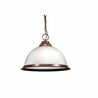 Nuvo 15" 100W Pendant Light w/ Frosted Prismatic Glass, Old Bronze
