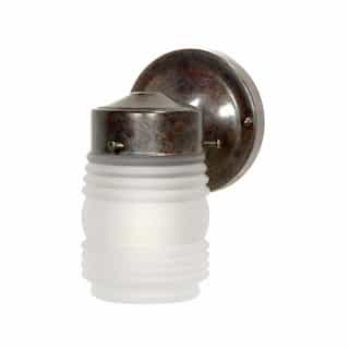 Nuvo 6" 60W Mason Jar Wall Lantern w/ Frosted Glass, Old Bronze