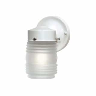 6" Mason Jar Lantern w/ Frosted Glass, Medium Base, Gloss White