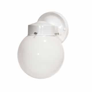 Nuvo 6" 60W Wall Lantern w/ White Globe, Gloss White