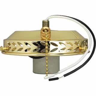 4-in Wired Fan Light Holder, Brass