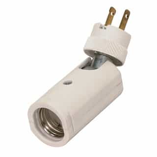 Satco 150W Singular Medium Plug-A-Light, Carded, White