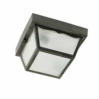 Nuvo 8" 60W Carport Flush Mount Ceiling Light w/ Frosted Acrylic Panels, Black