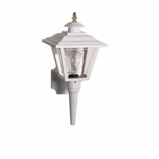 Nuvo 60W Coach Outdoor Wall Lantern w/ Brass Trimmed Acrylic Panels, White