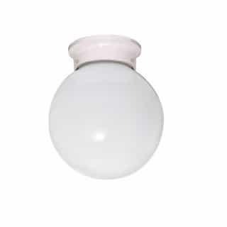 Nuvo 8" 60W Flush Mount Ceiling Light w/ White Glass, White