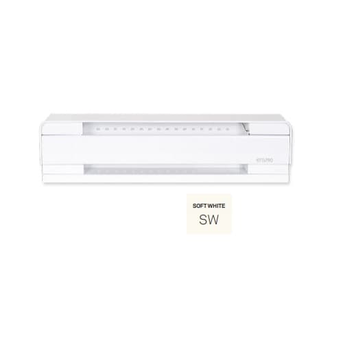 300W Electric Baseboard Heater, 250 Sq Ft, 1024 BTU/H, 208V, Soft White