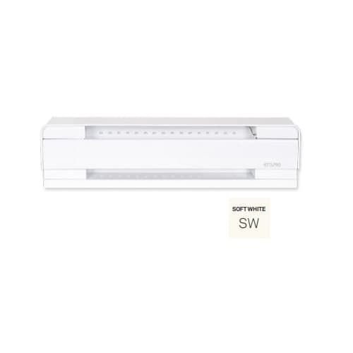 750W Electric Baseboard Heater, 250 Sq Ft, 2560 BTU/H, 240V, Soft White