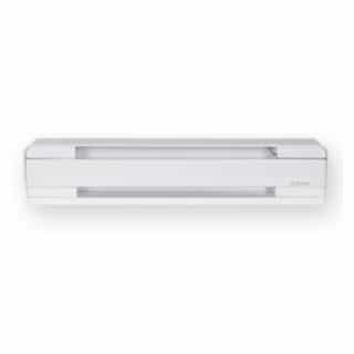 750W Electric Baseboard Heater, 100 Sq Ft, 2560 BTU/H, 277V, White