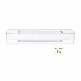 2000W 8-ft Electric Baseboard Heater, 250 Sq Ft, 6825 BTU/H, 208V, High Altitude, Soft White