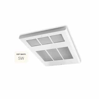 4000W Ceiling Fan Heater w/ Thermostat, Single, 240V Control, 480V, Soft White
