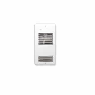 2000W Wall Fan Heater w/ Built-in Double Pole Thermostat, 6825 BTU/H, 208V, White