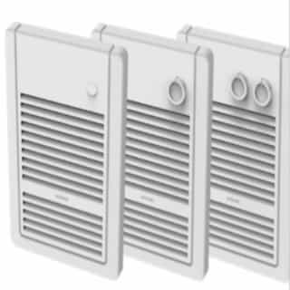 1000W Sonoma Wall Heater, 208V, Built-in Thermostat & Timer, No Back Box, White