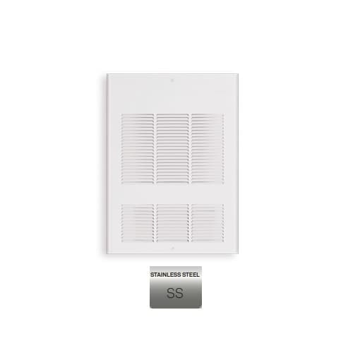 1500W Wall Fan Heater, Single, 24V Control, 5119 BTU/H, 120V, Stainless Steel 
