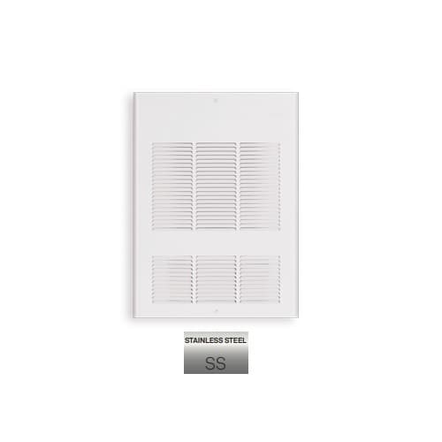 1500W Wall Fan Heater, Single, 5119 BTU/H, 120V, Stainless Steel