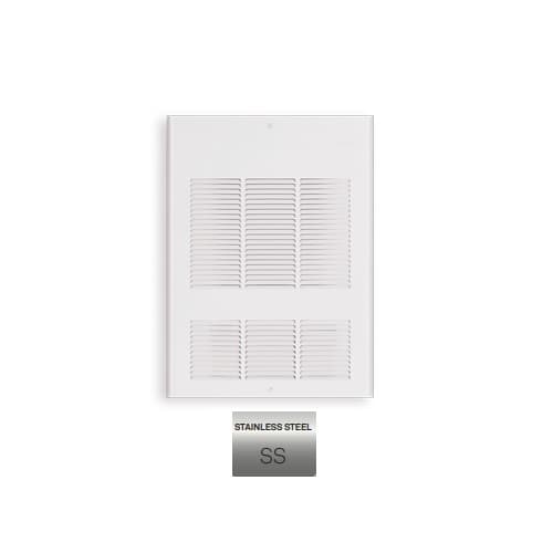 1500W Wall Fan Heater w/ Built-in Thermostat, Single, 240V Control, 480V, Stainless Steel
