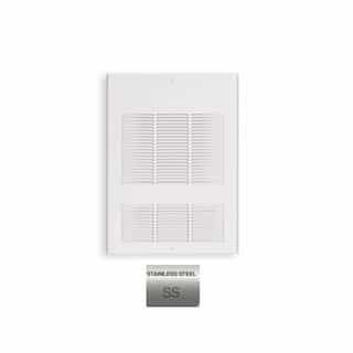 2000W Wall Fan Heater w/ Built-in Thermostat, Single, 240V Control, 480V, Stainless Steel
