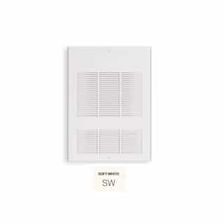 3000W Wall Fan Heater w/ Built-in Thermostat, Single, 240V Control, 480V, Soft White