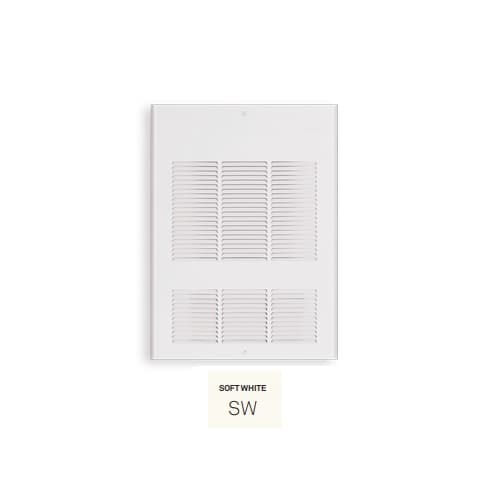 3000W Wall Fan Heater w/ Thermostat, Up To 400 Sq.Ft, 10238 BTU/H, 480V, Soft White