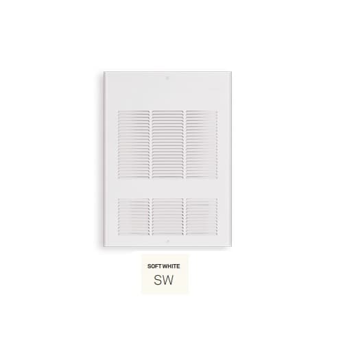 4000W Wall Fan Heater w/ Thermostat, 500 Sq.Ft, 13651 BTU/H, 3 Ph, 480V, Soft White
