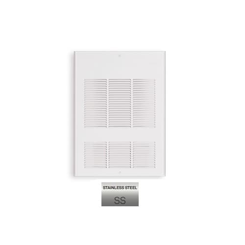 4800W Wall Fan Heater w/ Built-in Thermostat, Single, 240V Control, 480V, Stainless Steel
