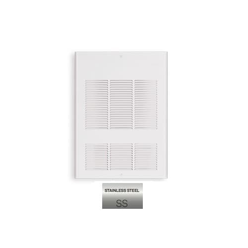 6000W Wall Fan Heater w/ Built-in Thermostat, Double, 240V Control, 480V, Stainless Steel