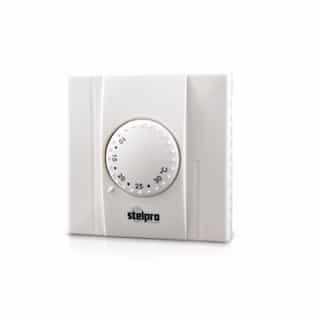 3-Wire Electronic Thermostat, Dial Knob, 24V, White