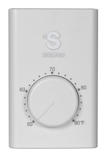 Built-in Thermostat, Single Pole, 120-600V, White