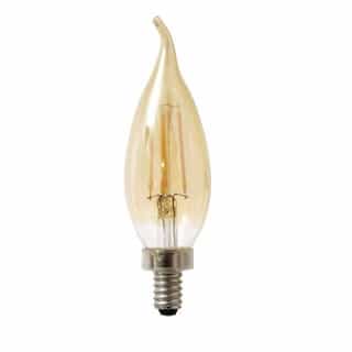 LEDVANCE Sylvania 4W LED B10 Amber Bulb, 40W Inc. Retrofit, Dimmable, E12, 360 lm, 2200K