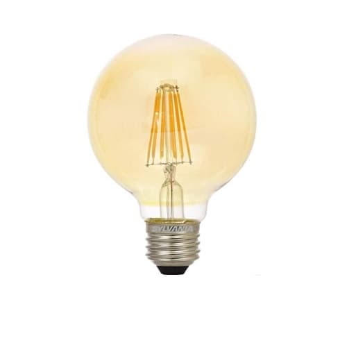 LEDVANCE Sylvania 4.5W LED G25 Amber Bulb, Dimmable, E26, 380 lm, 2175K