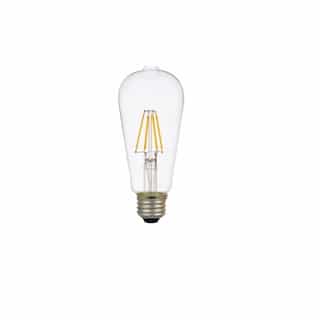 5W LED ST19 Filament Bulb, 40W Inc. Retrofit, Dim, E26, 450 lm, 2700K, Clear