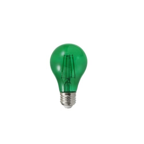 LEDVANCE Sylvania 4.5W LED A19 Filament Bulb, Green, Dimmable, E26, 120V
