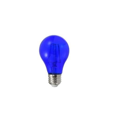 4.5W LED A19 Filament Bulb, Blue, Dimmable, E26, 120V