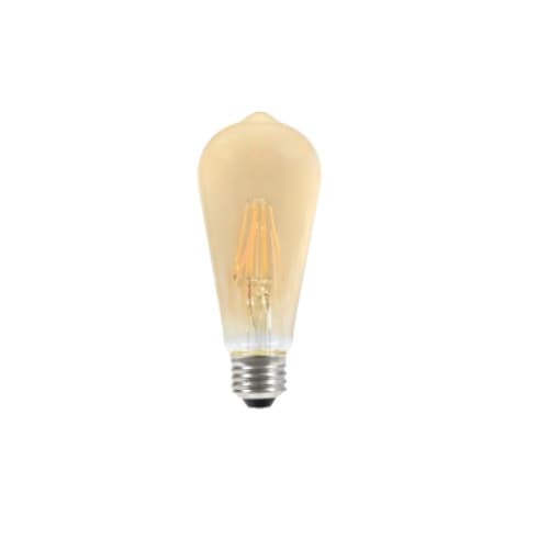 LEDVANCE Sylvania 4.5W LED ST19 Filament Bulb, Amber, Dimmable, 380 lm, 2175K